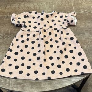 Charming Polka Dot Dress for Kids - Peach and Black